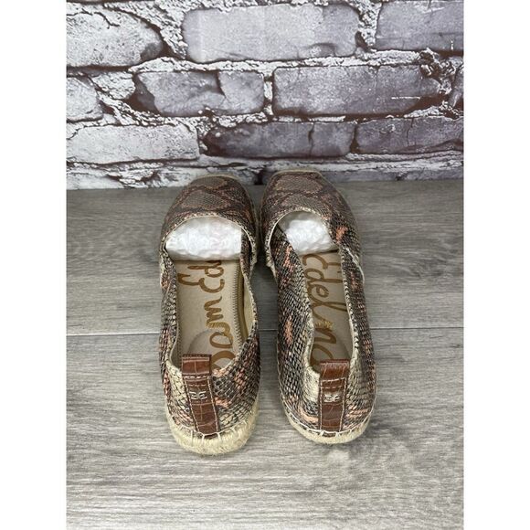 Sam Edelman Chloe Pink Beige Snake Skin Embossed Espadrilles Women’s 10M US/40EU - Picture 5 of 16